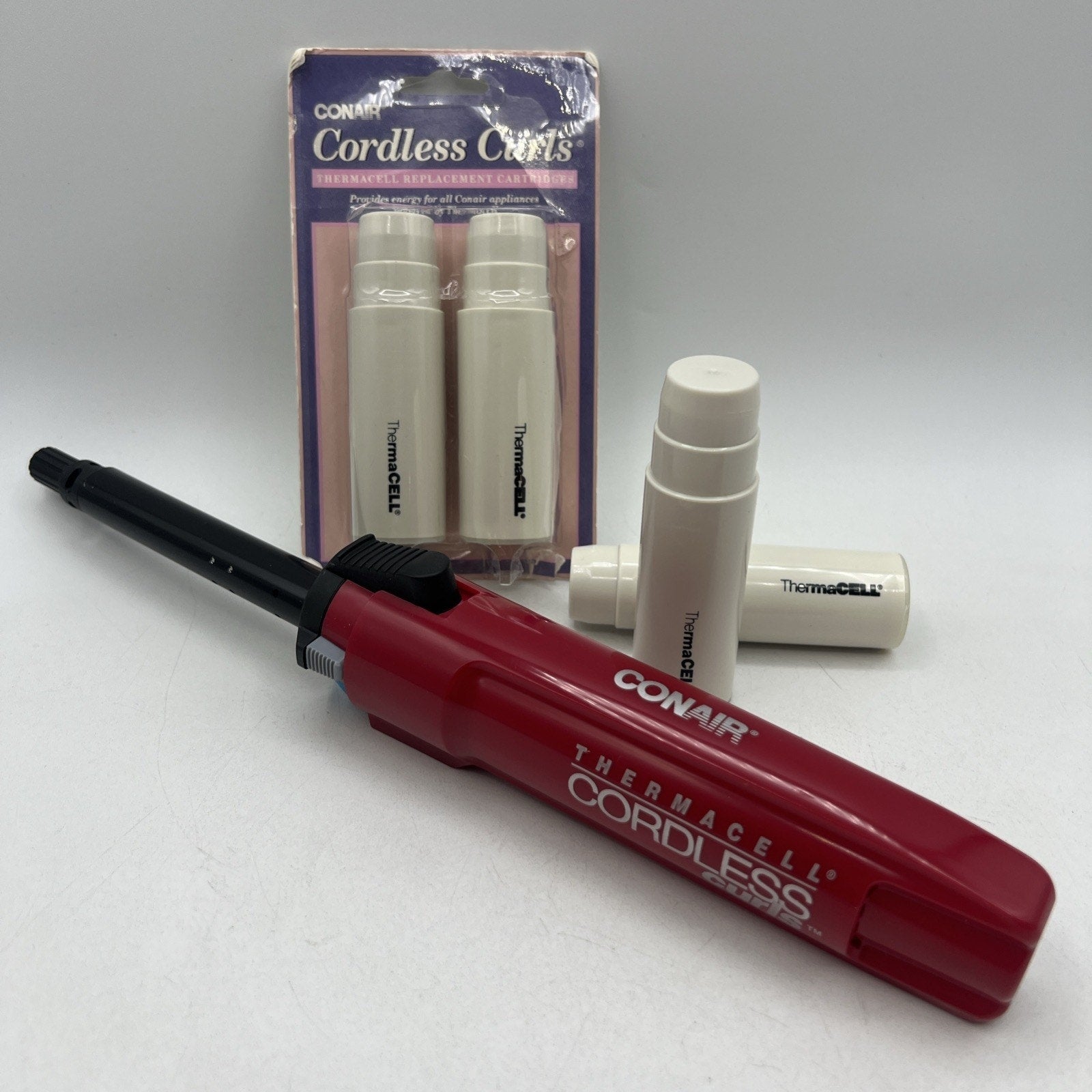 Vtg CONAIR Thermacell Cordless Curls Curling Iron 1/2" Cartridges CA0271NCS