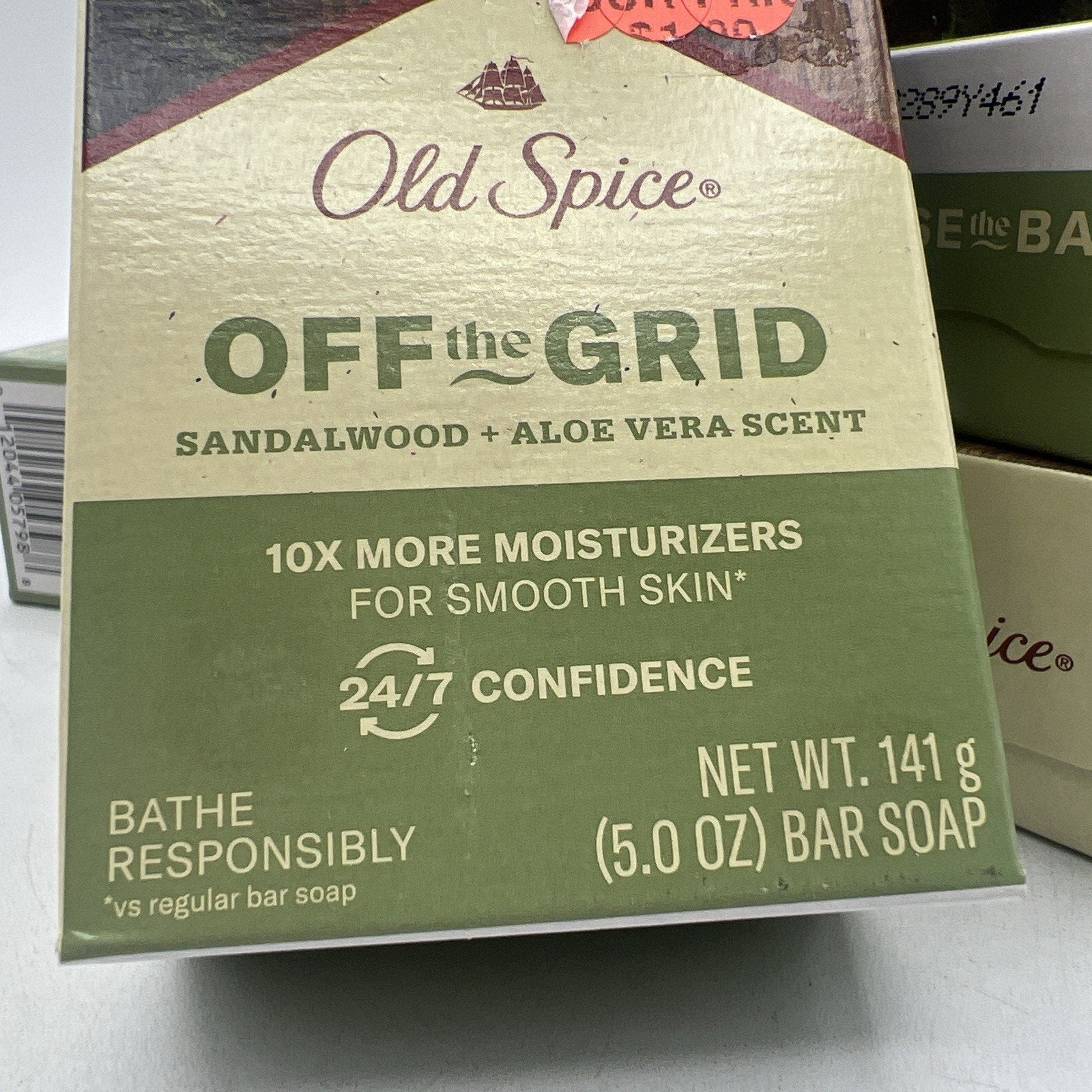 6 Old Spice Off the Grid Sandalwood + Aloe Vera Scent Bar Soap 5 oz. ea NEW