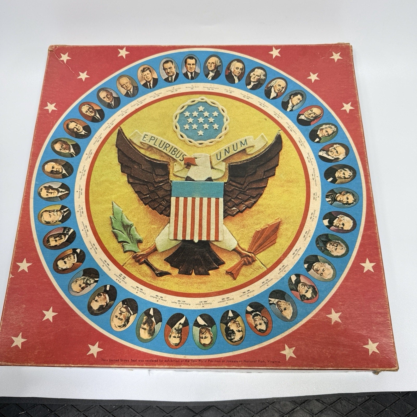 Vintage Presidents of United States Round 1969 1000 Pc Puzzle America 250 AS IS