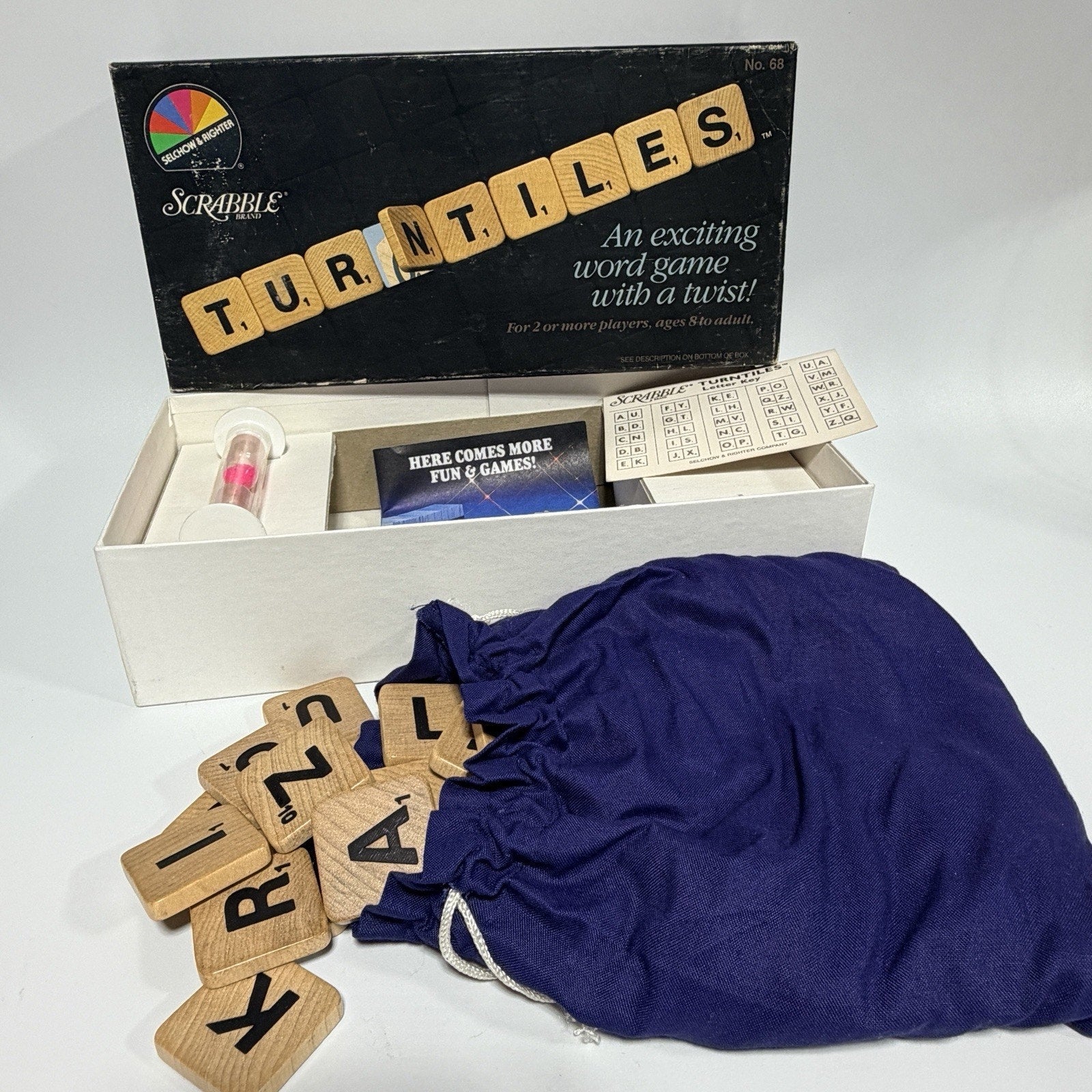 Vtg Scrabble Turntiles Word Game Selchow & Righter Board Game 1986 Complete