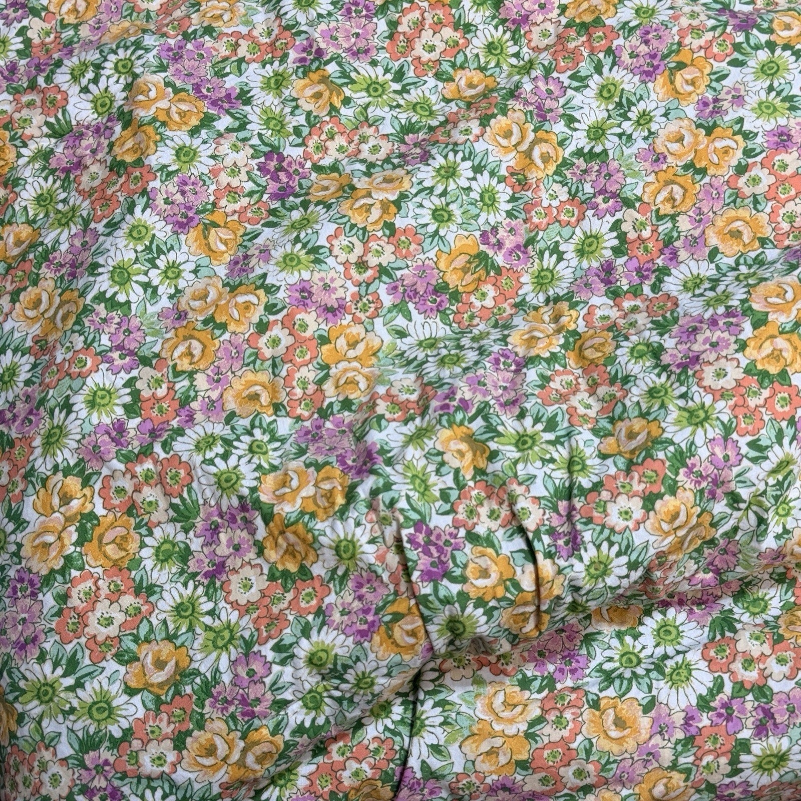 Lady Pepperell Cristina Floral Flower Power Green Purpler Comforter Shams Queen