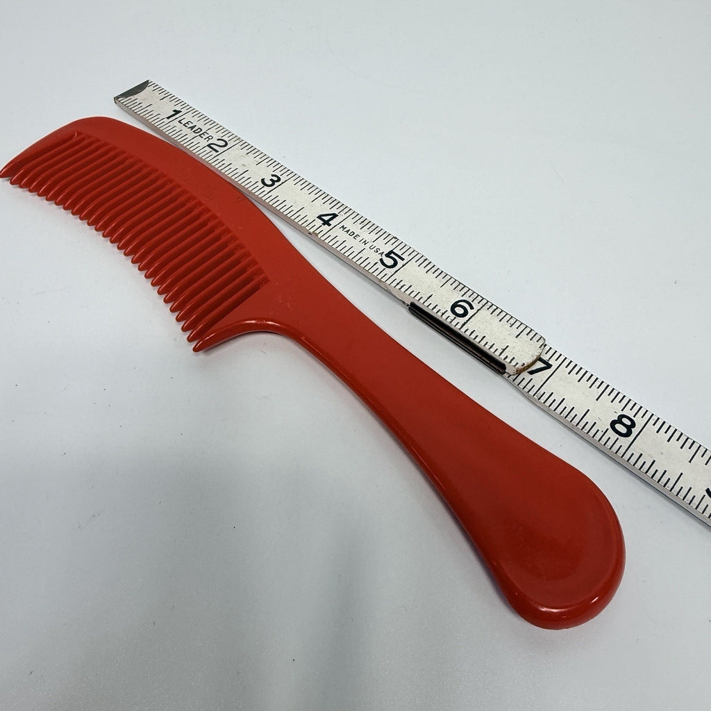 Vintage Red Wil-Hold Plastic Styler Comb Pocket 8.5" USA Unbreakable
