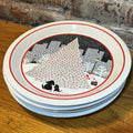 Set 4 Epoch Noritake Twas the Night Before Christmas 10 3/8" Dinner Plates Dogs