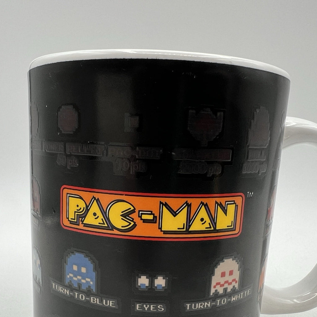 Vtg Pac Man Charcters Symbols Black Heat Color Changing Paladone Mug RARE