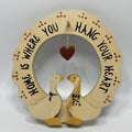 Vintage 11" Country Heart Goose Wreath Sign Home Where You Hang Your Heart 90s