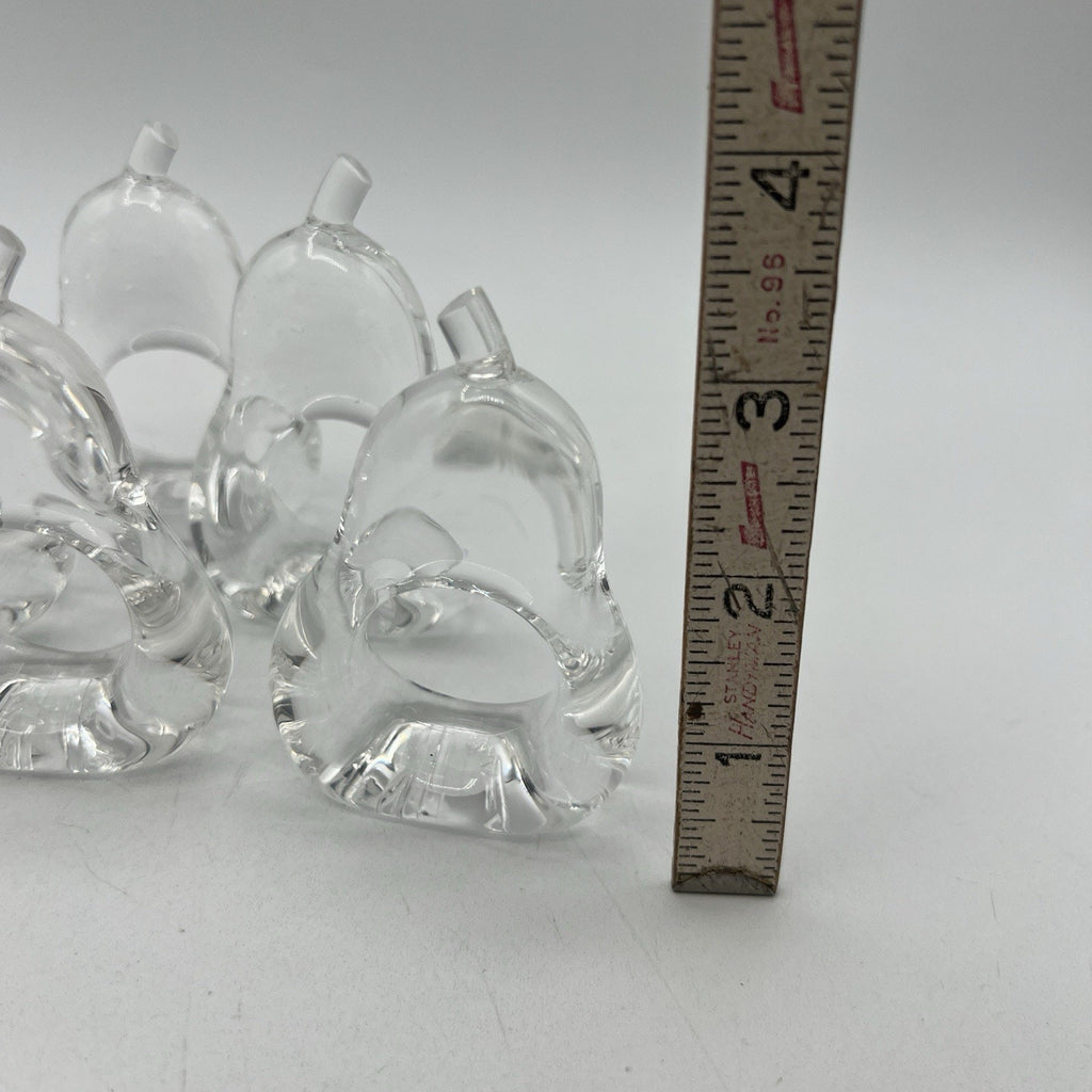 Vintage Clear Lucite Pear Shaped Napkin Rings Fruit Summer Spring MCM Taiwan 3"