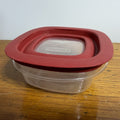 Rubbermaid Premier Storage Container 1.25 Cup Red Swirls Easy View Lid FG 7H74