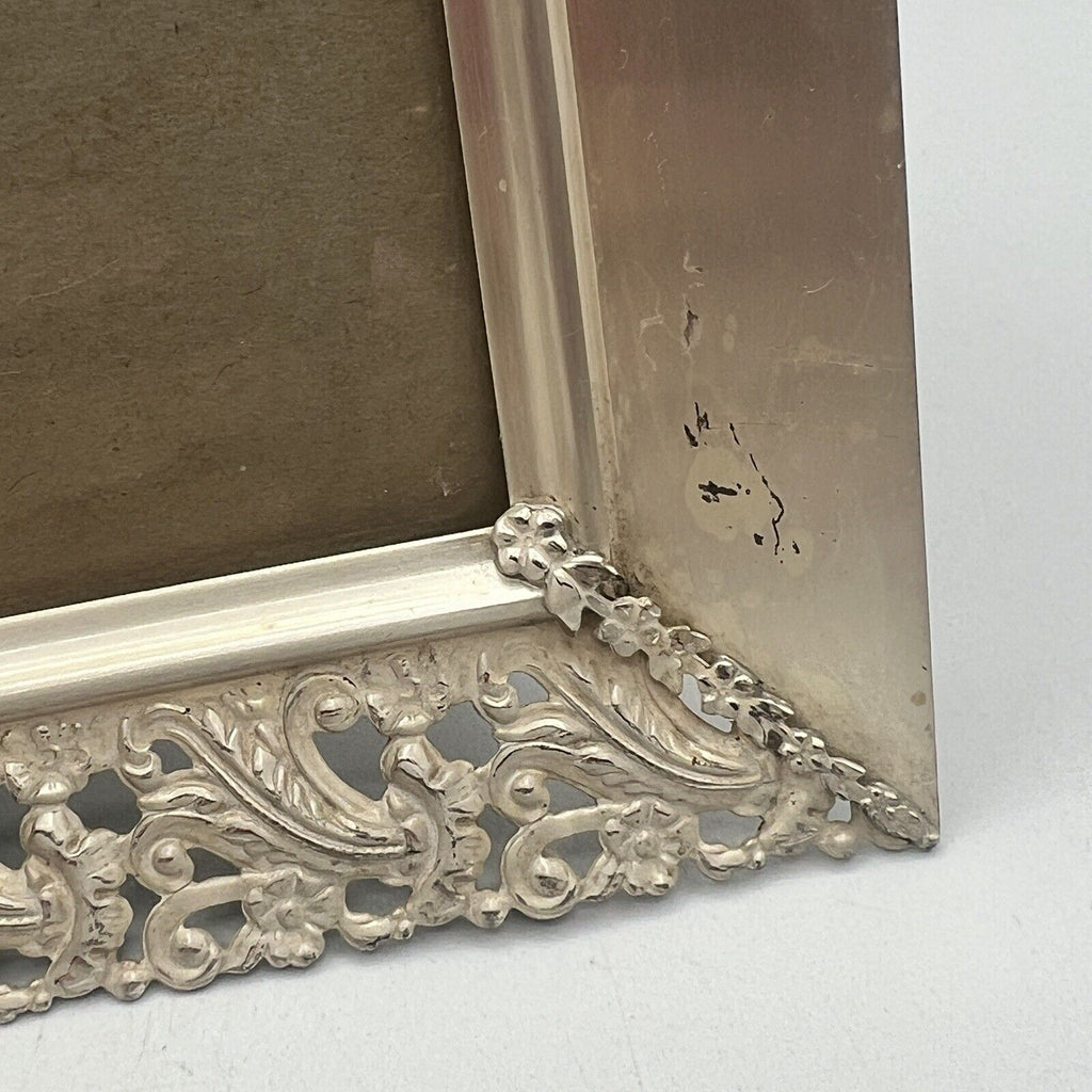 Vintage Overton Metal Ornate Filigree Picture Frame Gold Tone 8x10 Hollywood MCM
