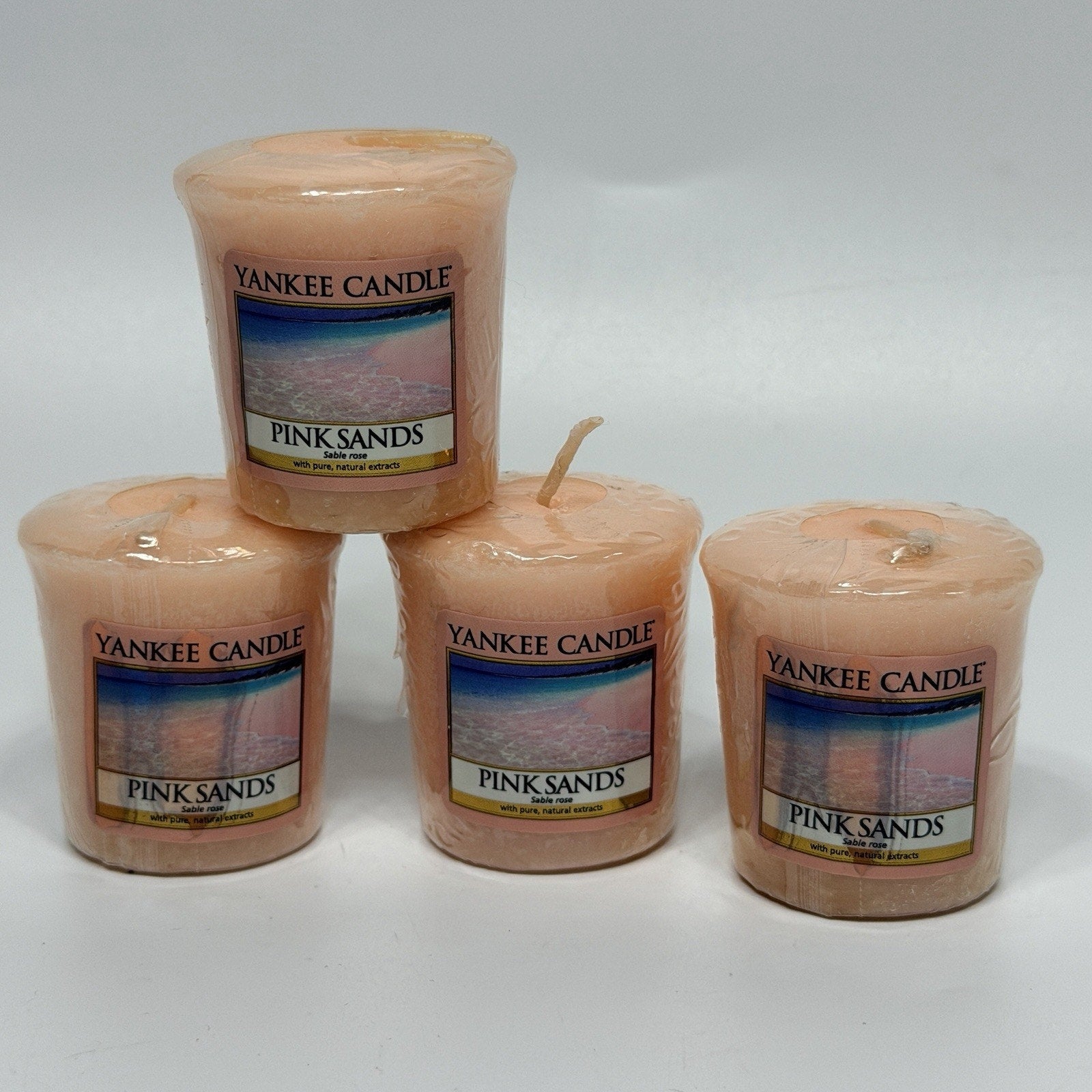 Set 4 Yankee Candle PINK SANDS Scented Votive Candles Discontinued