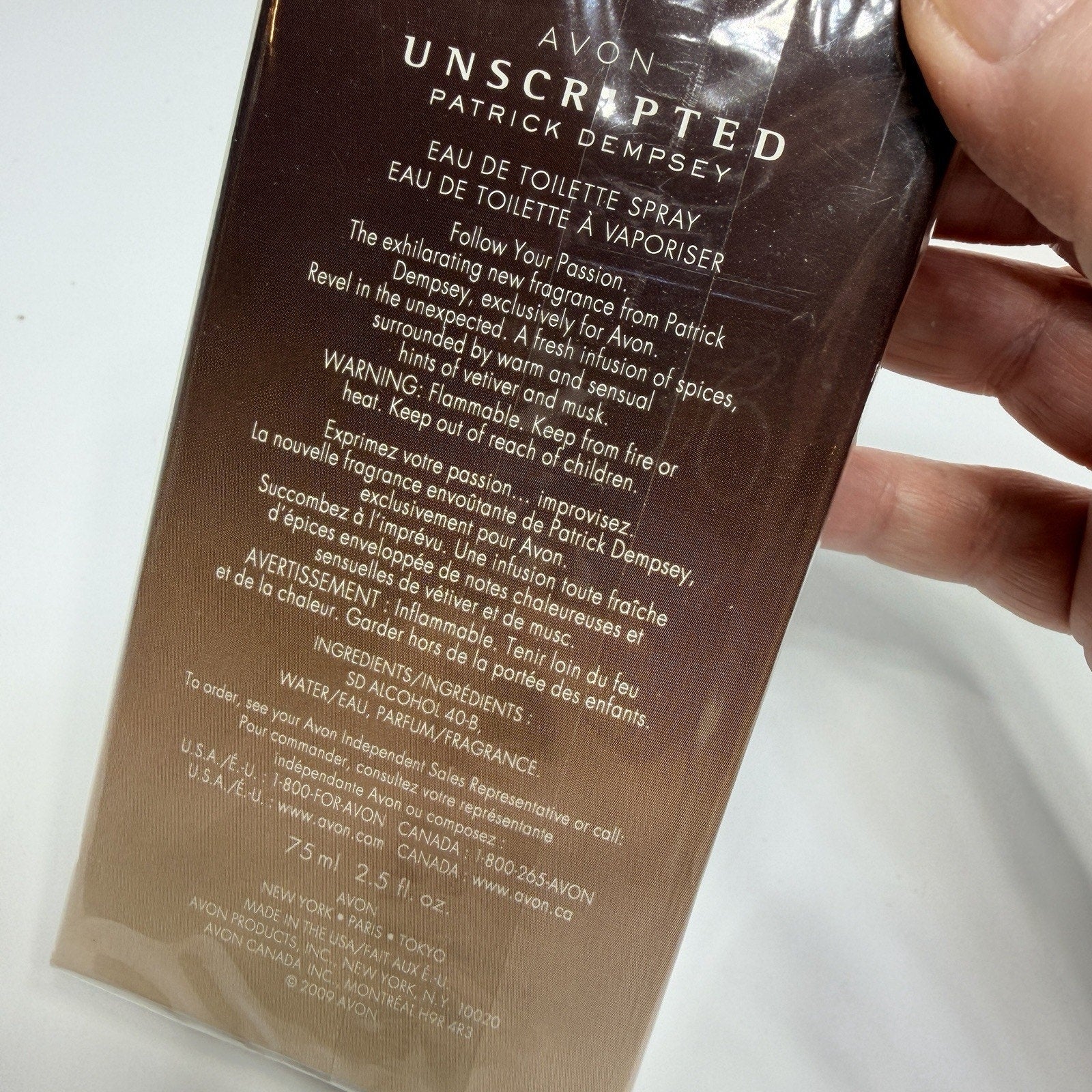 Avon Patrick Dempsey UNSCRIPTED II Eau de Toilette Spray 2.5 oz Discontinued NEW