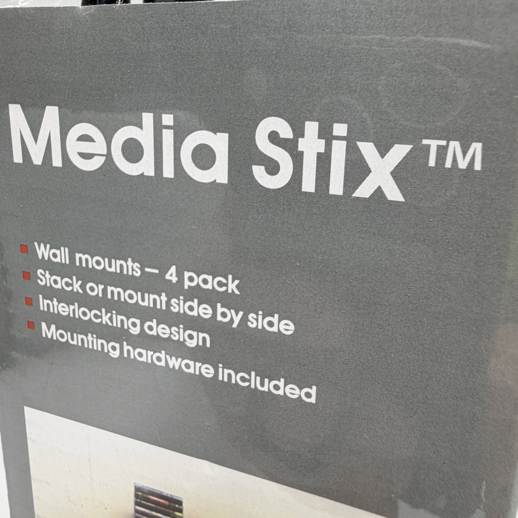Atlantic Media Stix 60 Capacity CD DVD Storage Rack Wall Mount Organizer 4 Pack