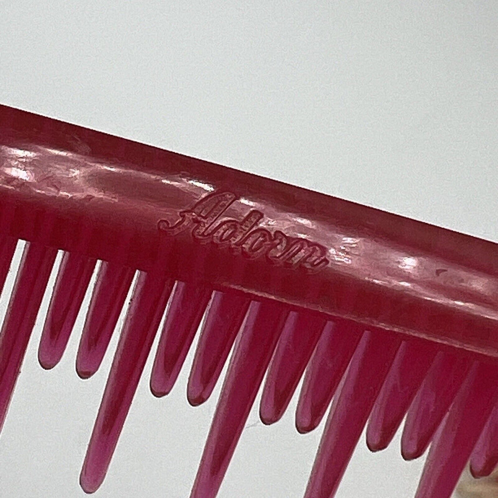 Set Vintage Adorn Hairspray Teasing Finishing Comb Brush Pink Lucite 6.5"