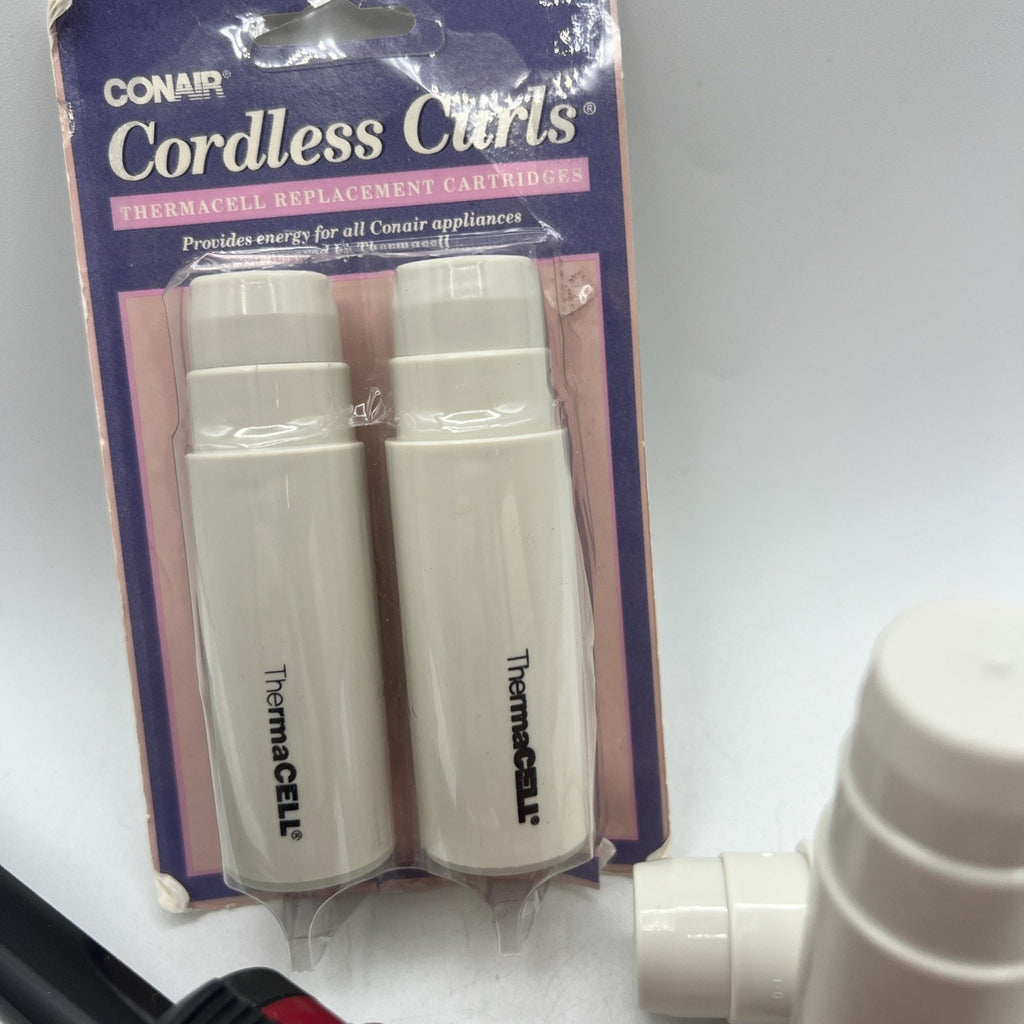 Vtg CONAIR Thermacell Cordless Curls Curling Iron 1/2" Cartridges CA0271NCS