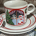 Set 2 Noritake Twas the Night Before 8100 S Dinner Plates Mugs Scottie Dog