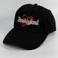 Black Banksyland Adjustable Hat Cap Embroidered Cotton Red Heart Banksy