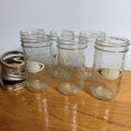 Lot 6 Quilted Crystal Tall Jelly Jars 12 oz Discontinued Rings NO LIDS
