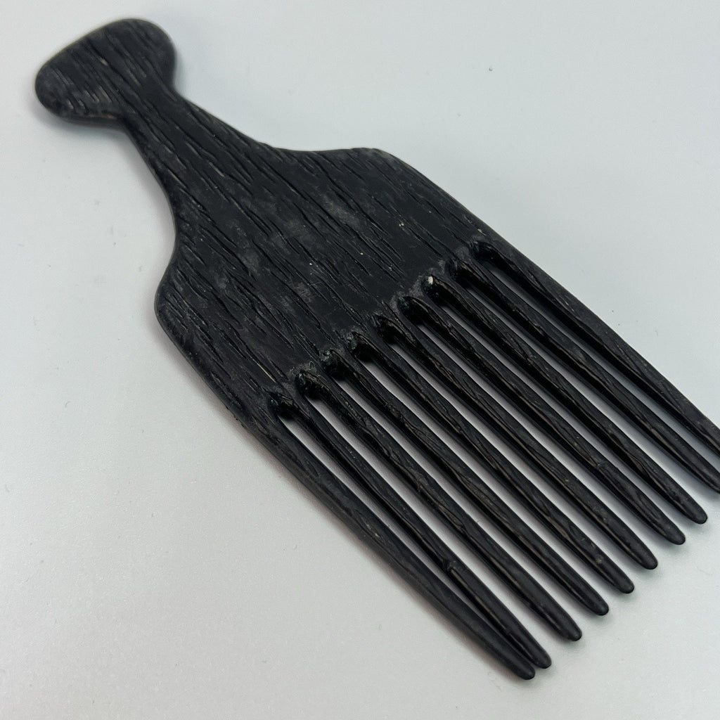 Vtg Black Coramite Hair Pick Comb Perm Lift Wood Grain 70s 80s 90s Goody Style