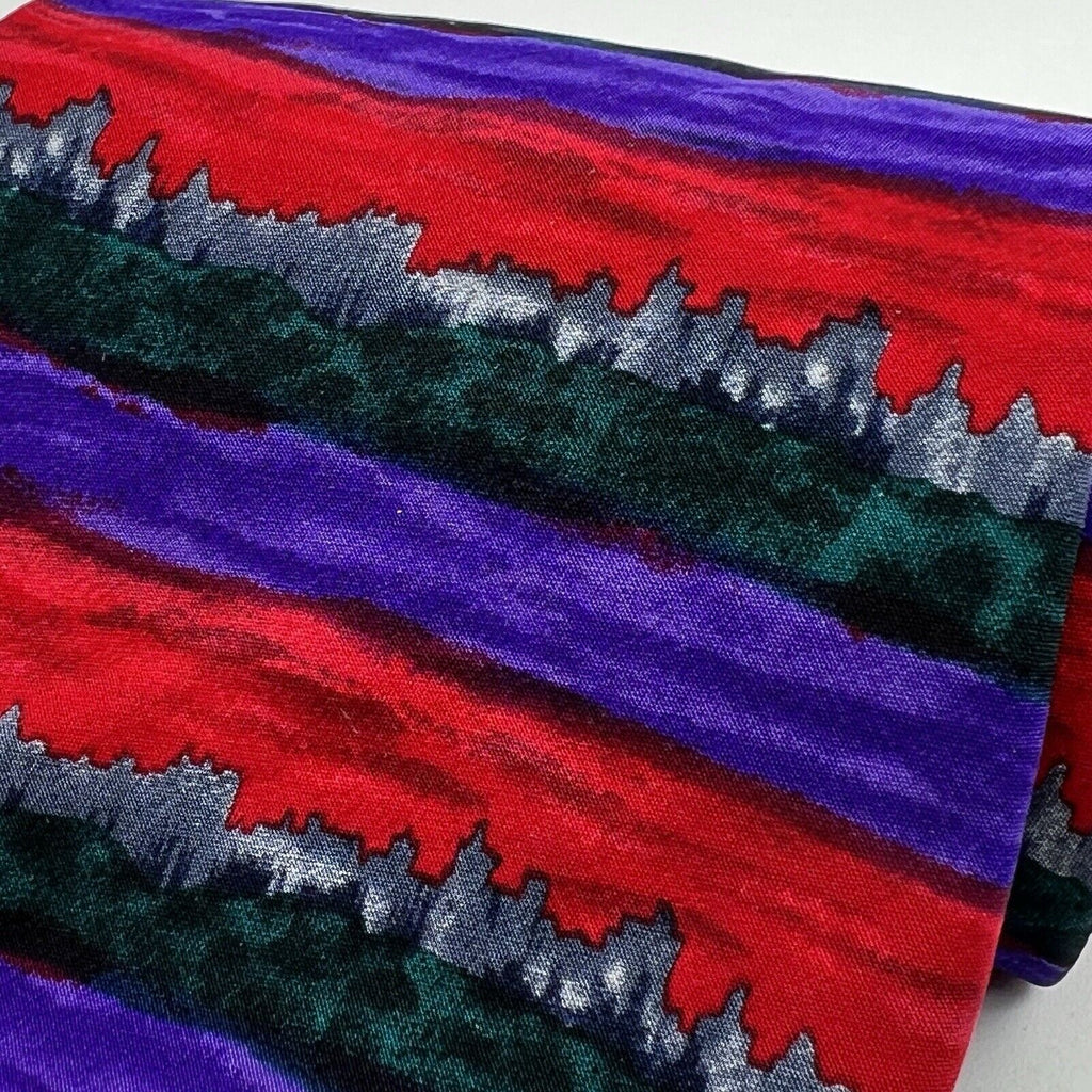 Jerry Garcia Grisman Skyline City Collection 8 AbstractRed Purple Black Tie 4"