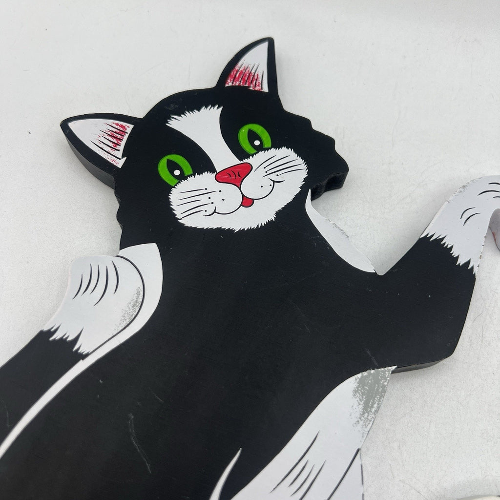 VTG Lot Wood Tuxedo Cat Mice Ladder Climber Figurines NCE 90s Replacements 12"