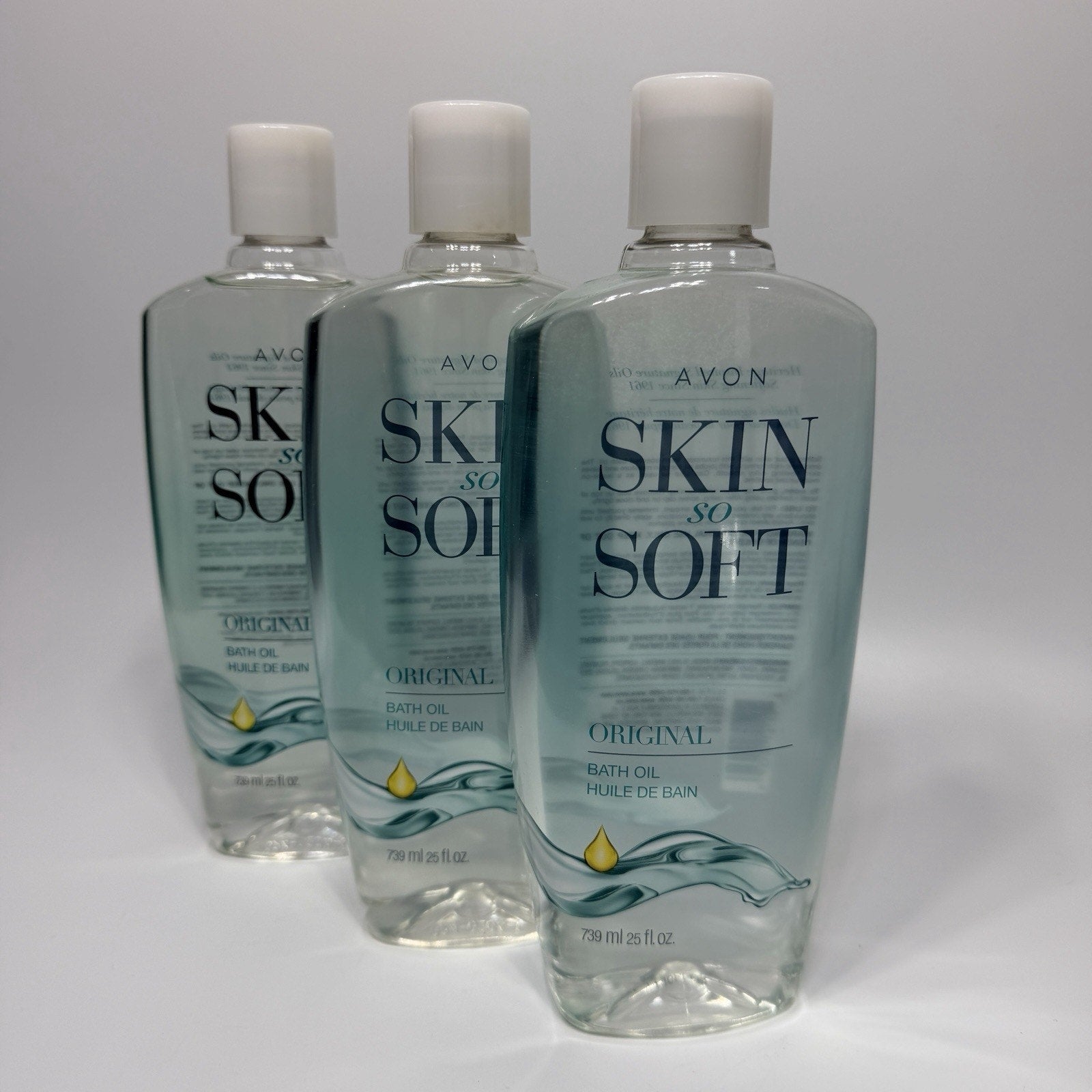 Lot 3 AVON Skin So Soft Original Bath Oil Bonus Size 25 oz Jojoba Oil SEALED