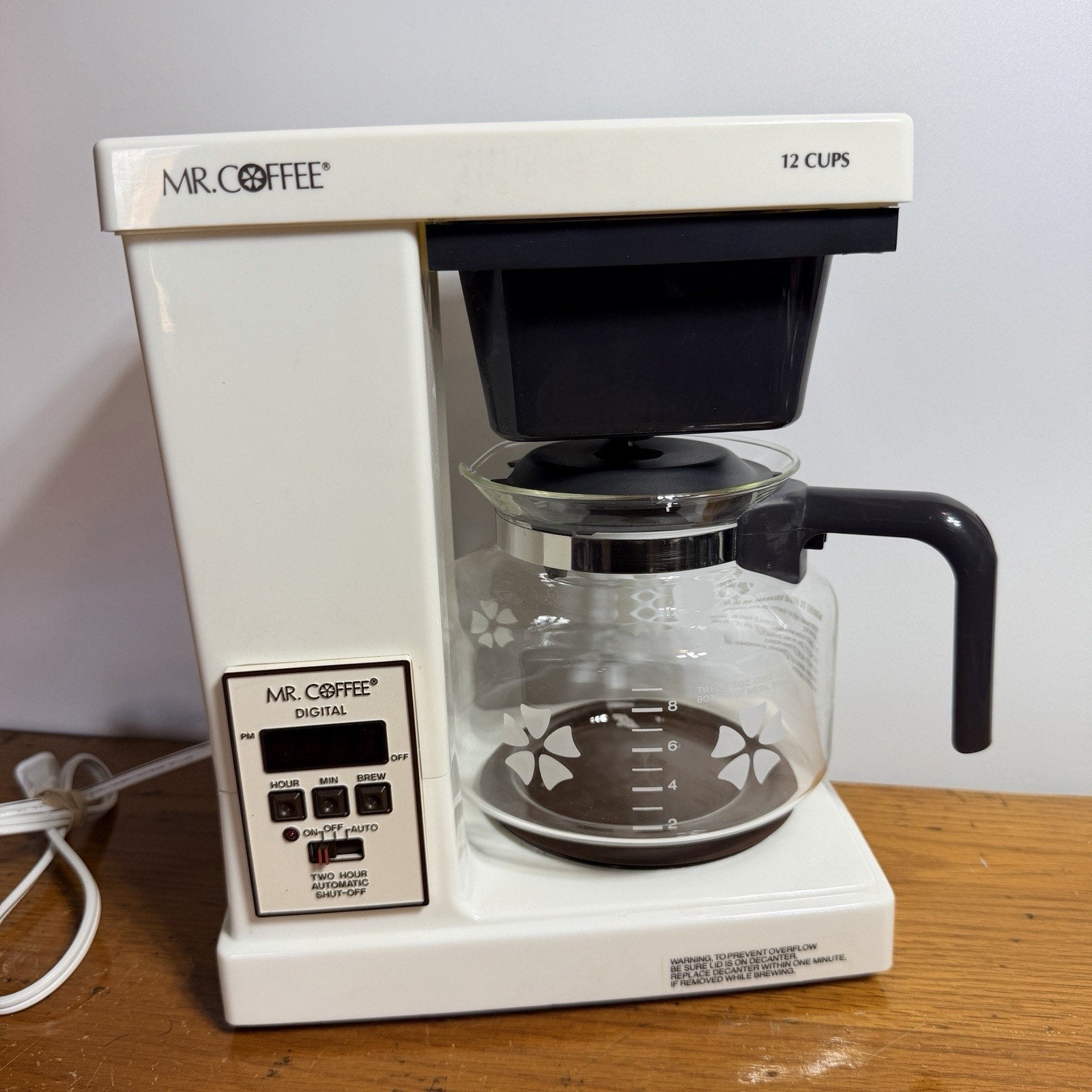 Vintage Mr Coffee 12 Cup Coffee Maker SRX-20 Red LED Digital Display 1990s Works
