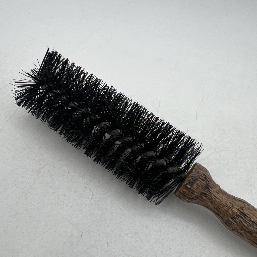 Vintage Goody Faux Wood Grain Round Styling Brush 1" Retro Brown 1970s