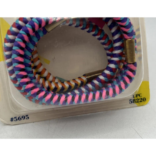 2 Vtg Goody 6 Braided Elastics Hair Ties 90s Ponytail Holder Colorful 1990 NEW
