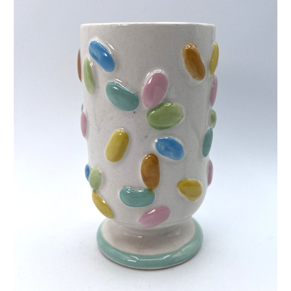 Vtg Ceramic Jelly Bean Easter Vase Candy Jar Dish 8402 Shafford Japan Pastel 6"