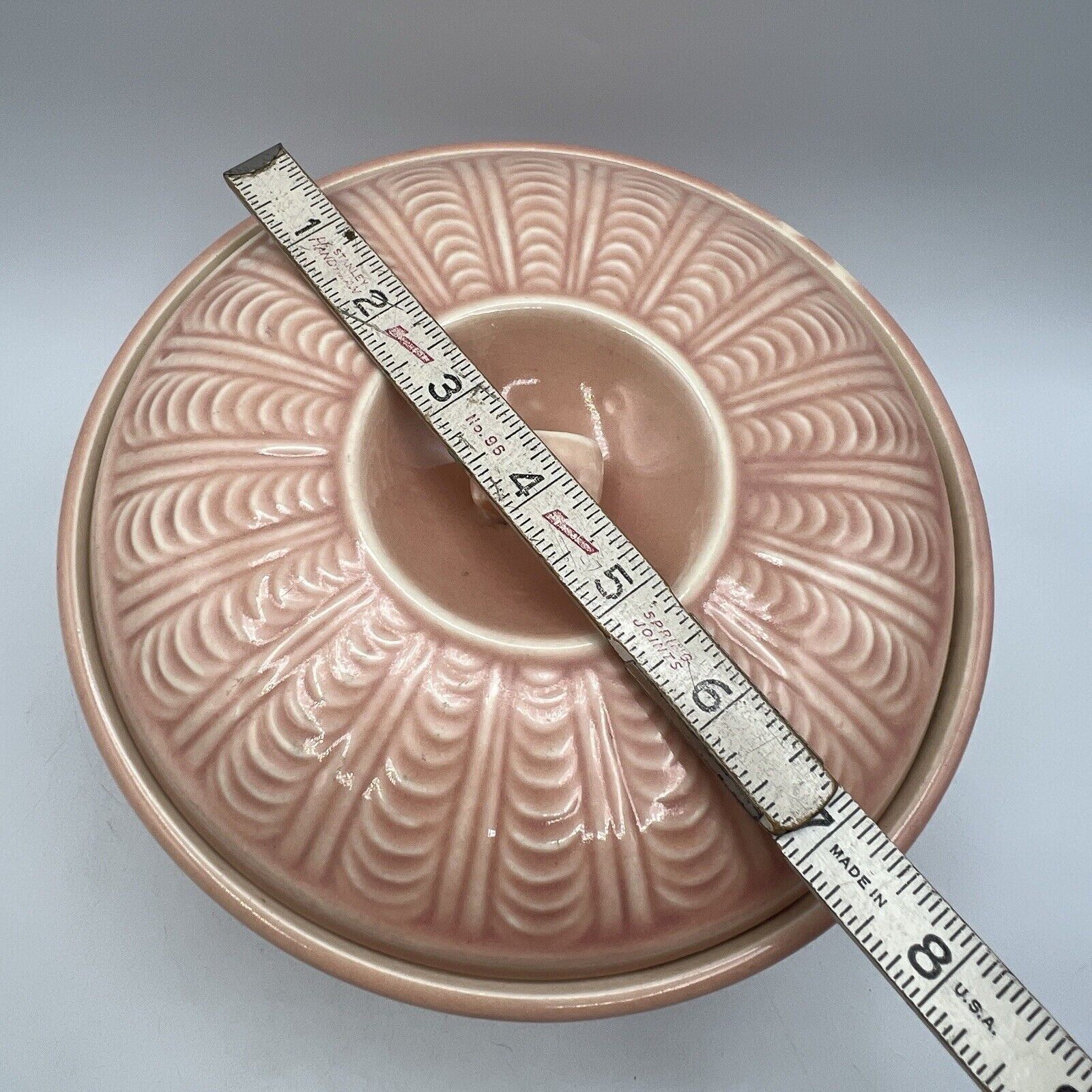 Vintage Hull Pottery Pink Quilted Bakeware Covered Casserole Dish Lid 8"