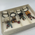 Set 4 Handcrafted Chunky Beaded Napkin Rings Pier 1 Imports Boho Hippie NEW