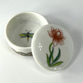Vintage Porcelaine de Paris Trinket Box Lid Dragonfly France 2" Flower Painted