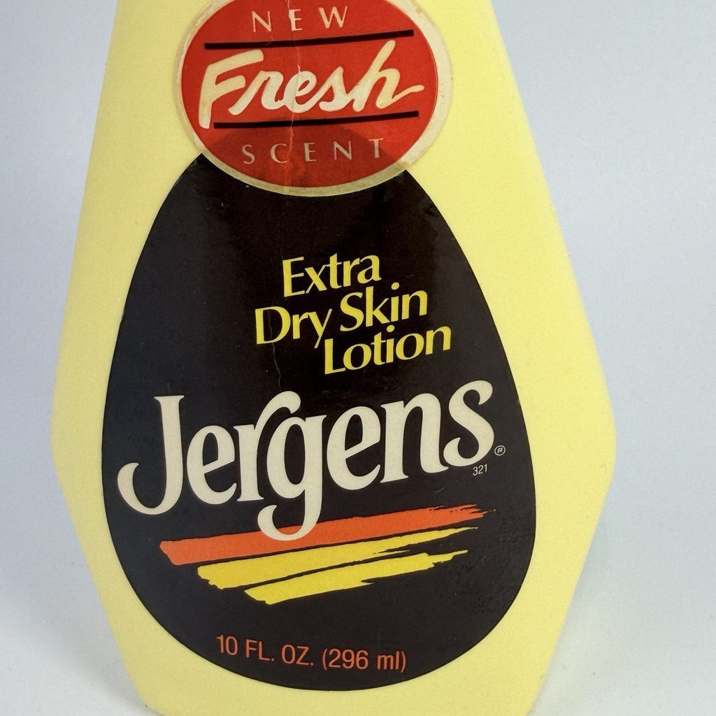 Vtg 70s 80s Jergens Extra Dry Skin Lotion 10 FL OZ Yellow Plastic Prop 50% Full