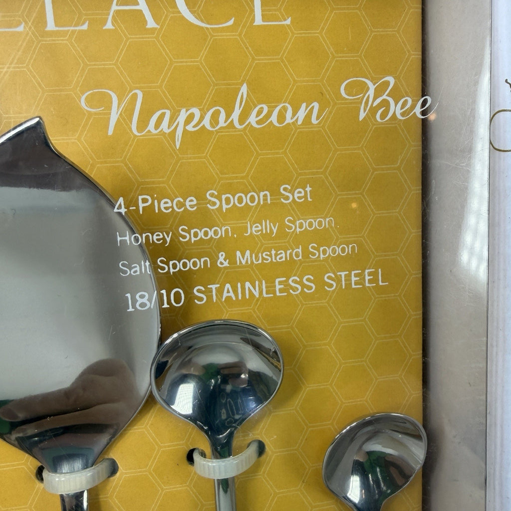 Wallace 4 Piece Stainless Steel Napoleon Bee Serving Spoon Set 2015 NEW