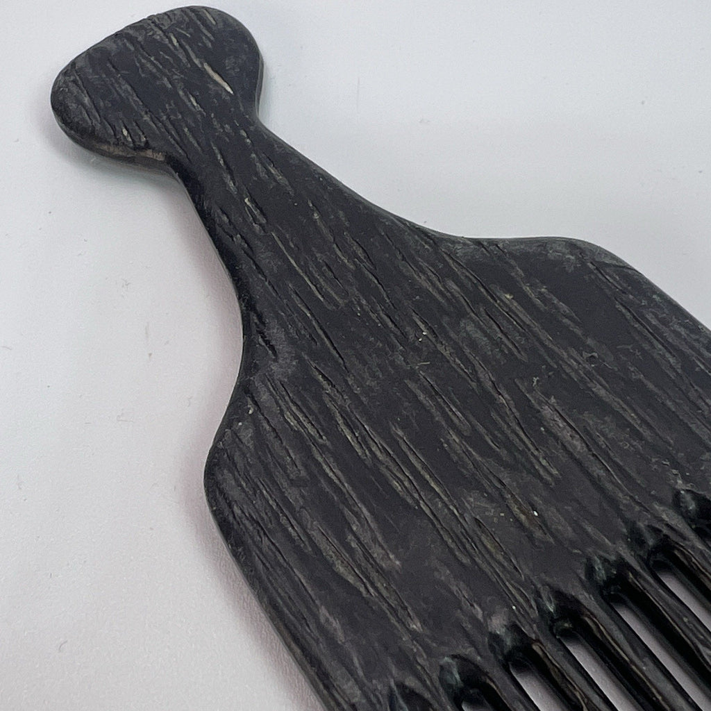Vtg Black Coramite Hair Pick Comb Perm Lift Wood Grain 70s 80s 90s Goody Style