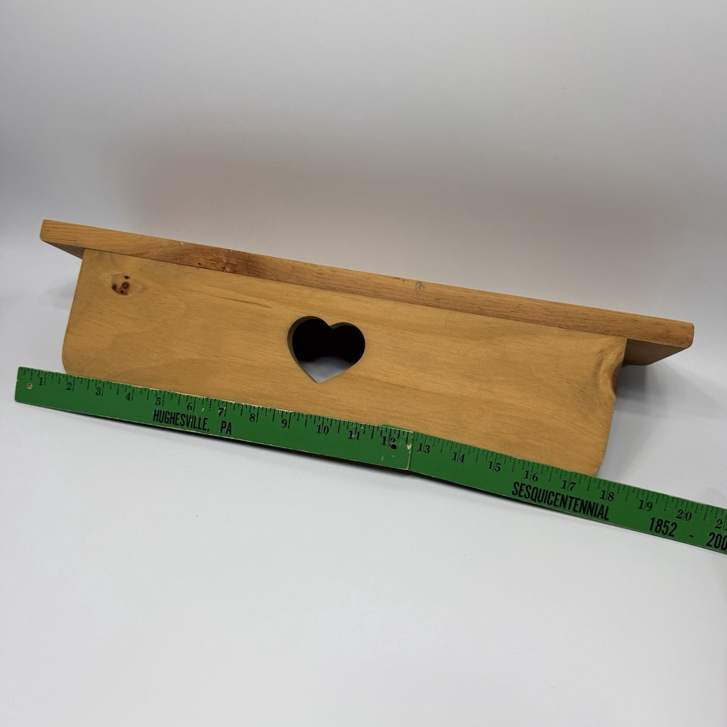 House Shaped Wood Wall Shelf Miniature Display 13 Cubbies Lined 8.25" NEW