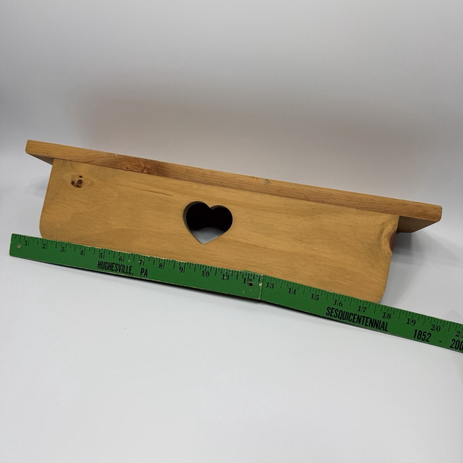 House Shaped Wood Wall Shelf Miniature Display 13 Cubbies Lined 8.25" NEW