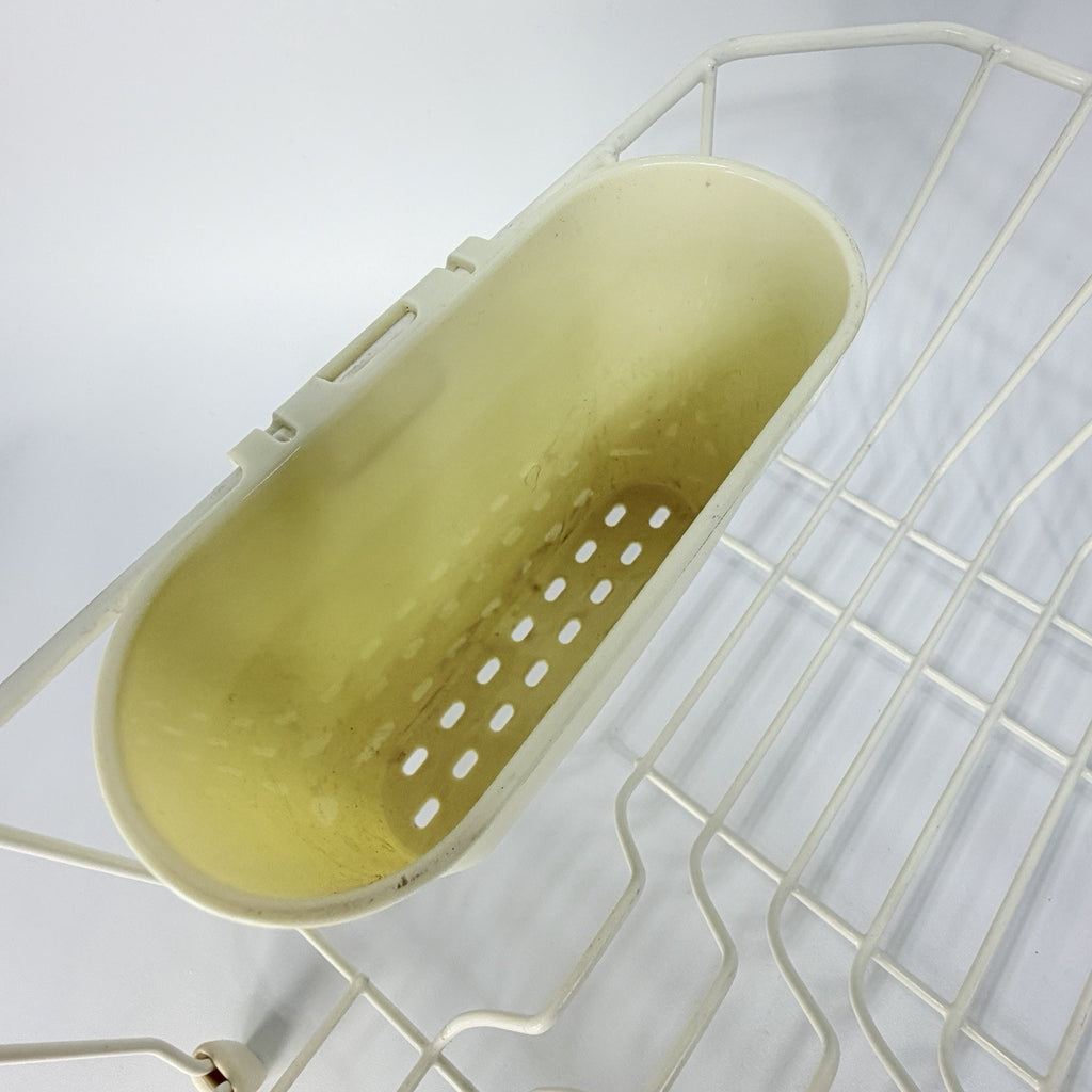 Rubbermaid 6008 Small Dish Drainer ALMOND White Coated Wire Rack Microban Square