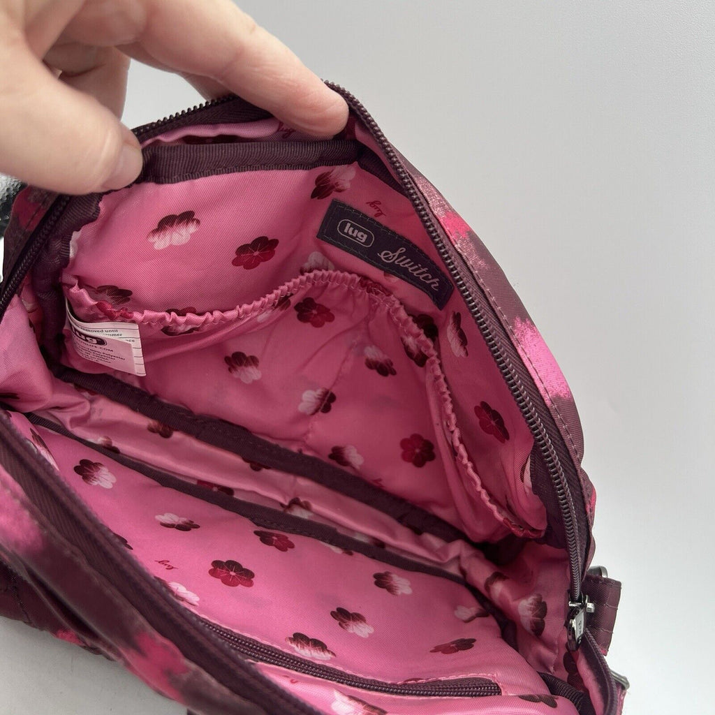 Pink Magenta Lug SWITCH Mini Crossbody Belt Bag Wristlet 6x9 Purse Tie Dye
