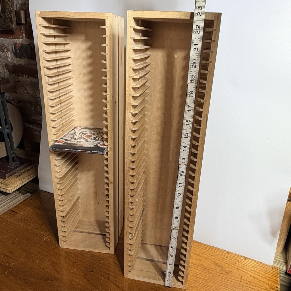 2 Ikea Boalt Wooden CD Storage Racks Stores 70 CDs 22.5" Inch Tall Light Wood
