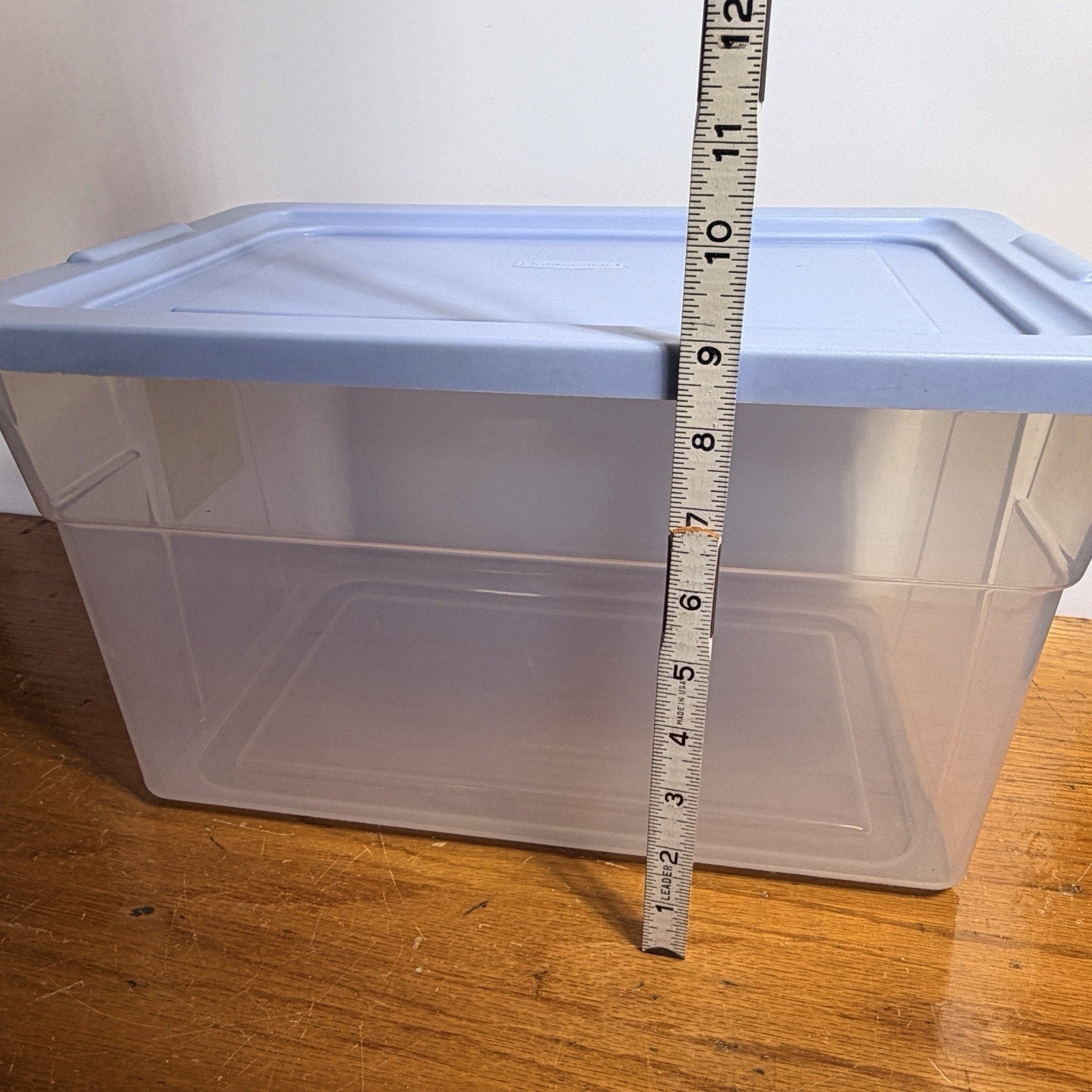 Vtg Rubbermaid 2222 Keepers 19.5 Qt Clear Blue Box Storage Tote Container 1990