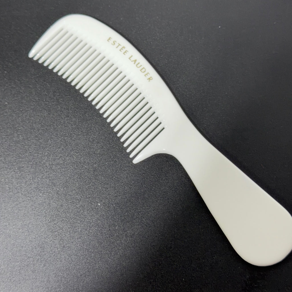 Vtg White Gold Estee Lauder Hair Comb Pocket 6.5" Small Travel