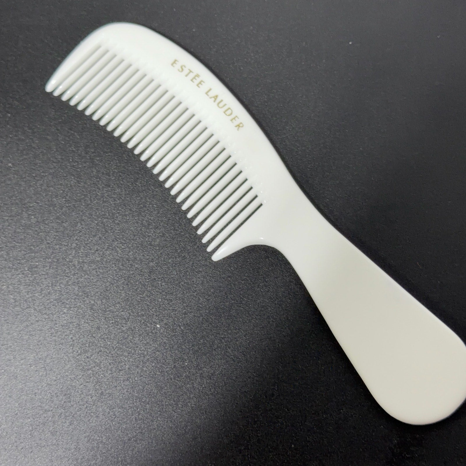 Vtg White Gold Estee Lauder Hair Comb Pocket 6.5" Small Travel