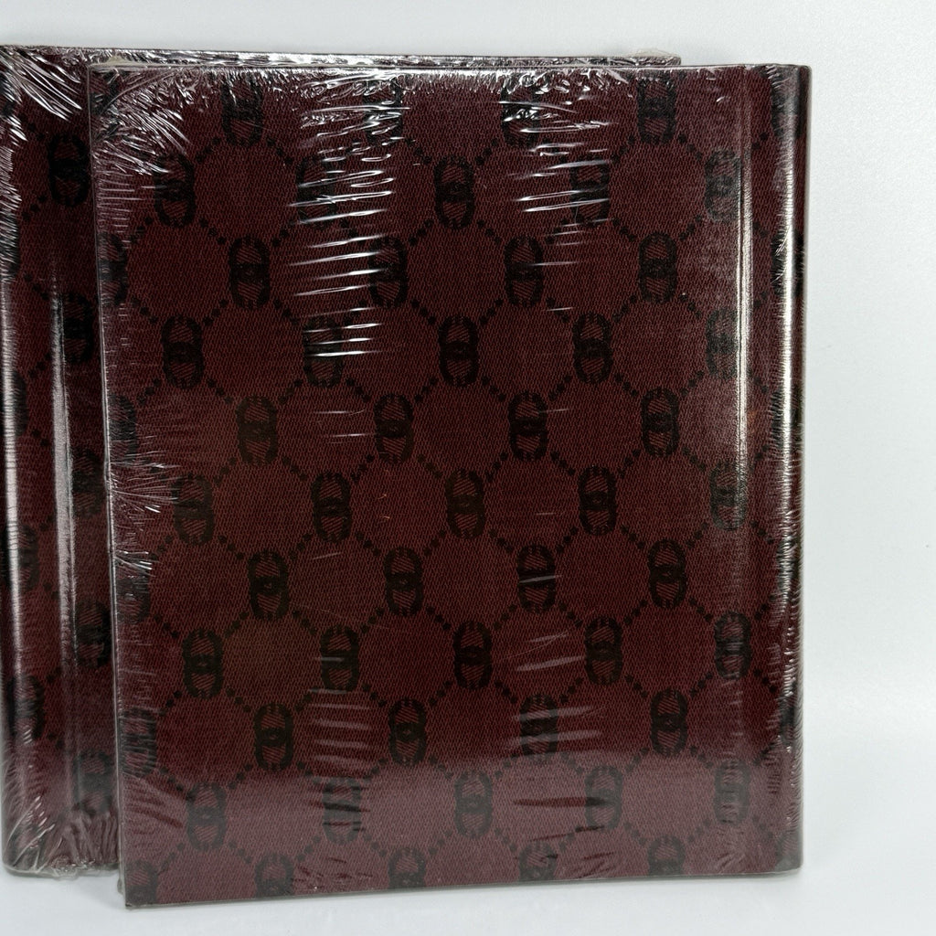 Set 2 Vtg Photo Album Burgundy Black Self Adhesive Kmart 10 Sheets 20 Pages