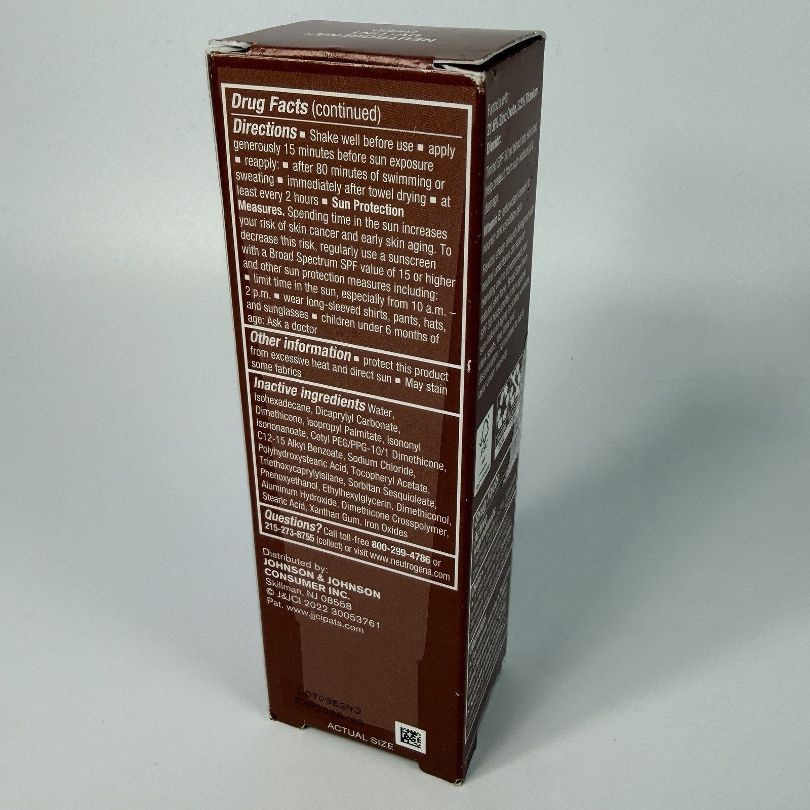 Neutrogena Mineral UV Tint Face Liquid SPF30 DEEP 1.1 fl oz EX 02/2026
