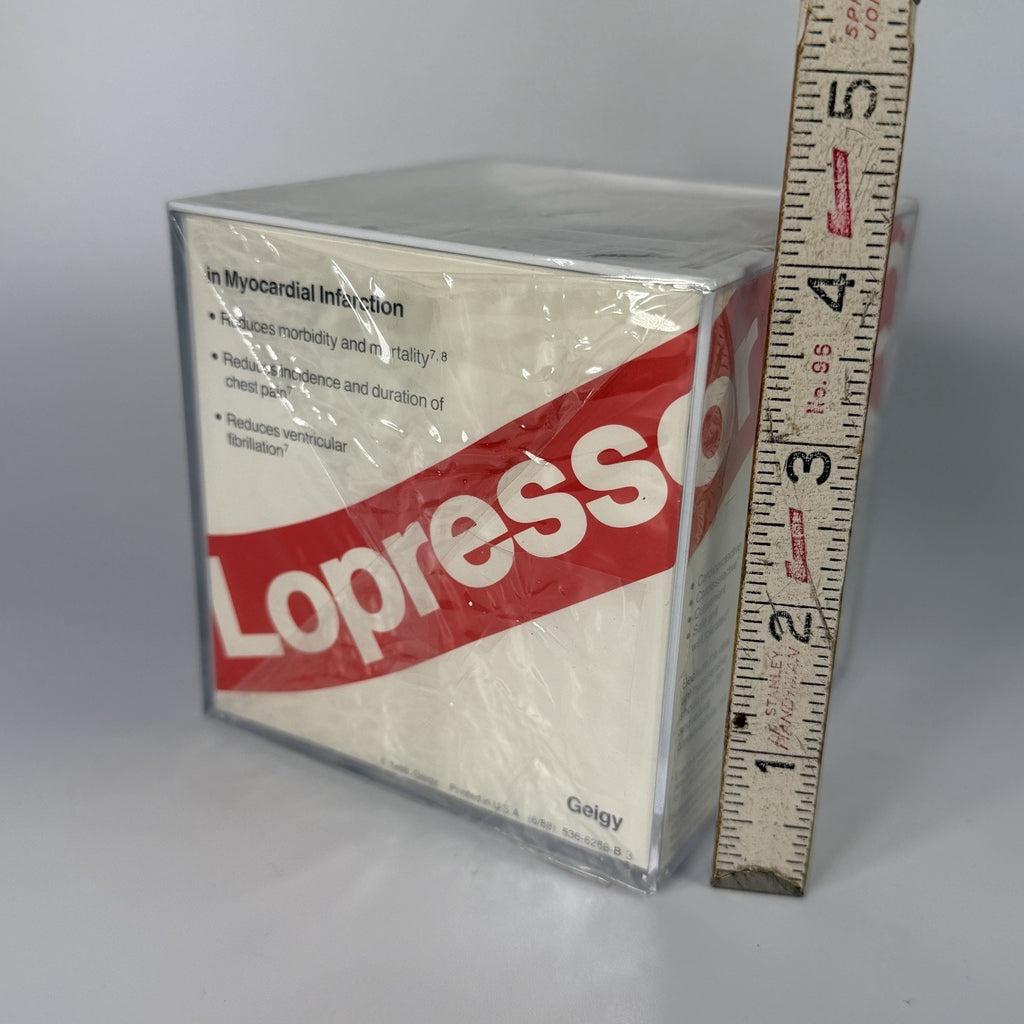Vintage Pharm Rep Drug Lopressor Paper Note Cube Holder Metoprolol NEW 1988