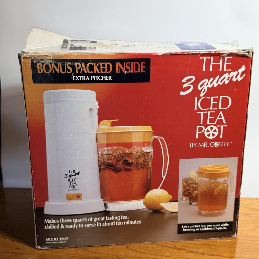Mr. Coffee 3 Quart Iced Tea Pot Maker Model TM3.5 Yellow BONUS PITCHER