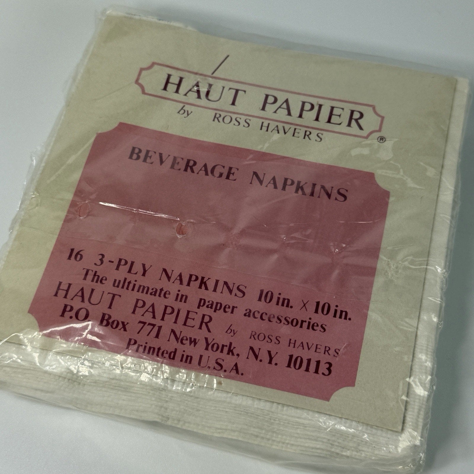 Vintage 1980s Blue White Chicken Dessert Beverage Napkins 16 Haut Paper USA