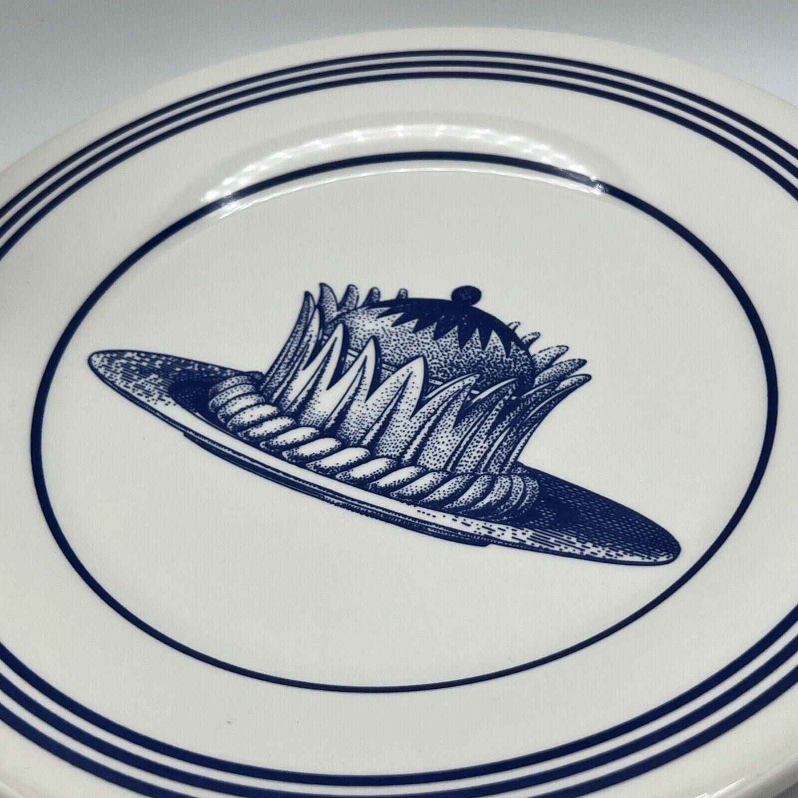 Set 8 Williams Sonoma Carime 9” Dessert Cake Plates Blue White Stripe England