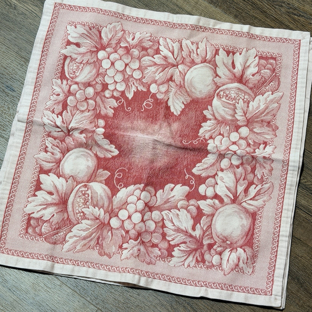 Set 4 Le Telerie Toscane Jacquard Dinner Napkins 20" Cotton Red Fruits Italy