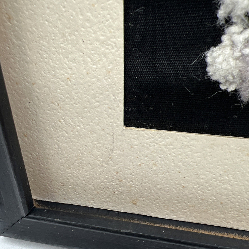 Vtg Felt Punched Latch Hook Dog Picture 3D Framed Puppy Lhaso Apso Poodle 10x12"